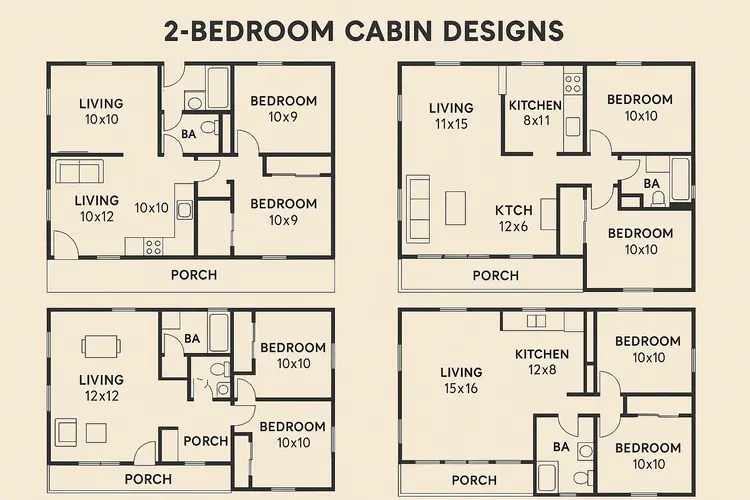 2 Bedroom Cabin Designs
