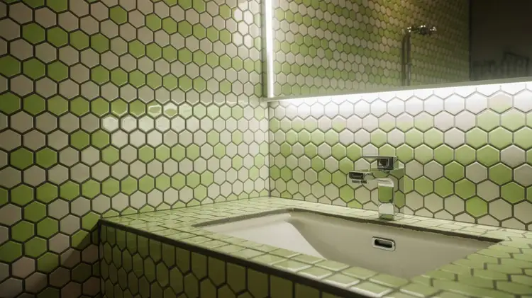 Bathroom Highlighter Tile Designs